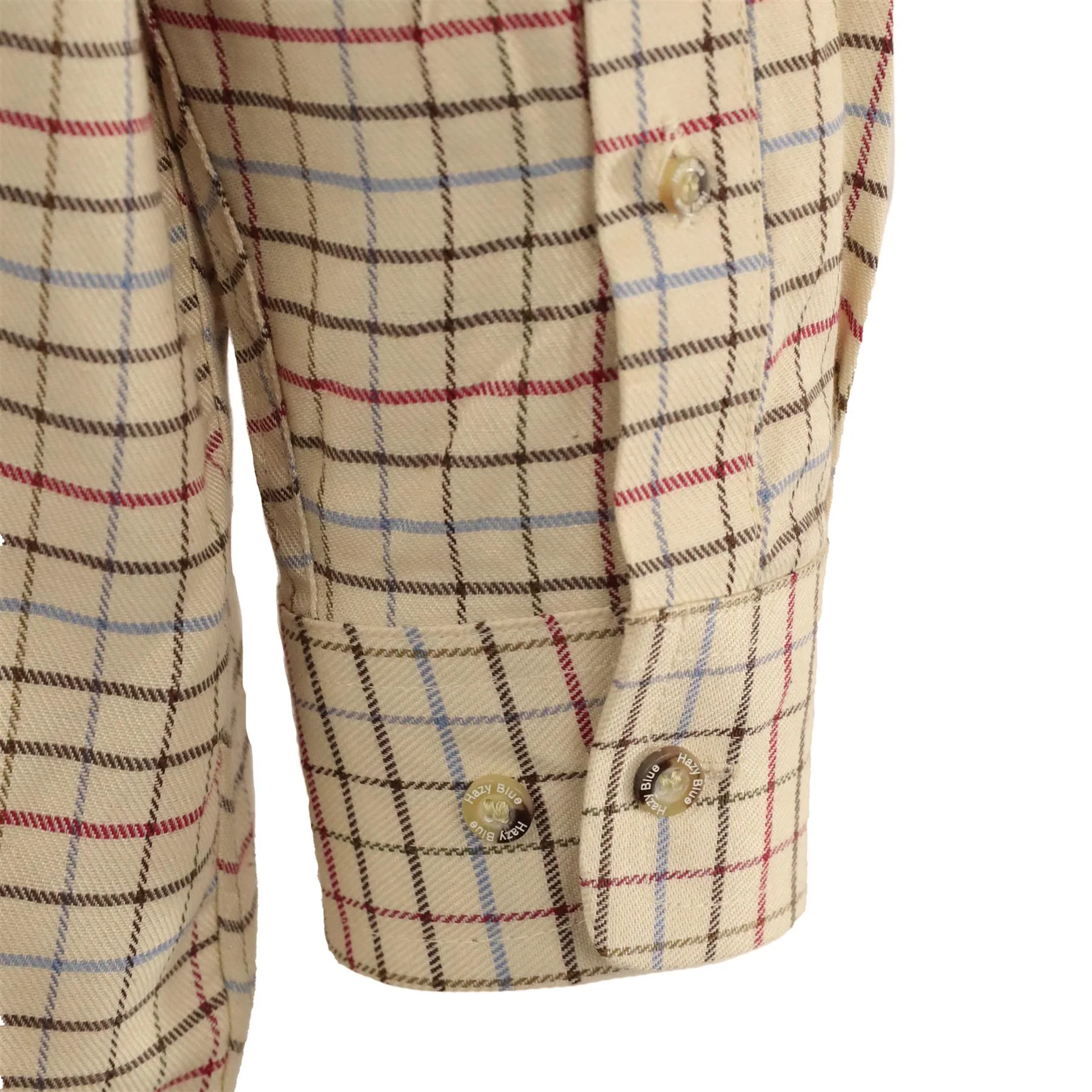 Hazy Blue Mens Long Sleeve Country Check Shirt - Fleece Lined - Image 15