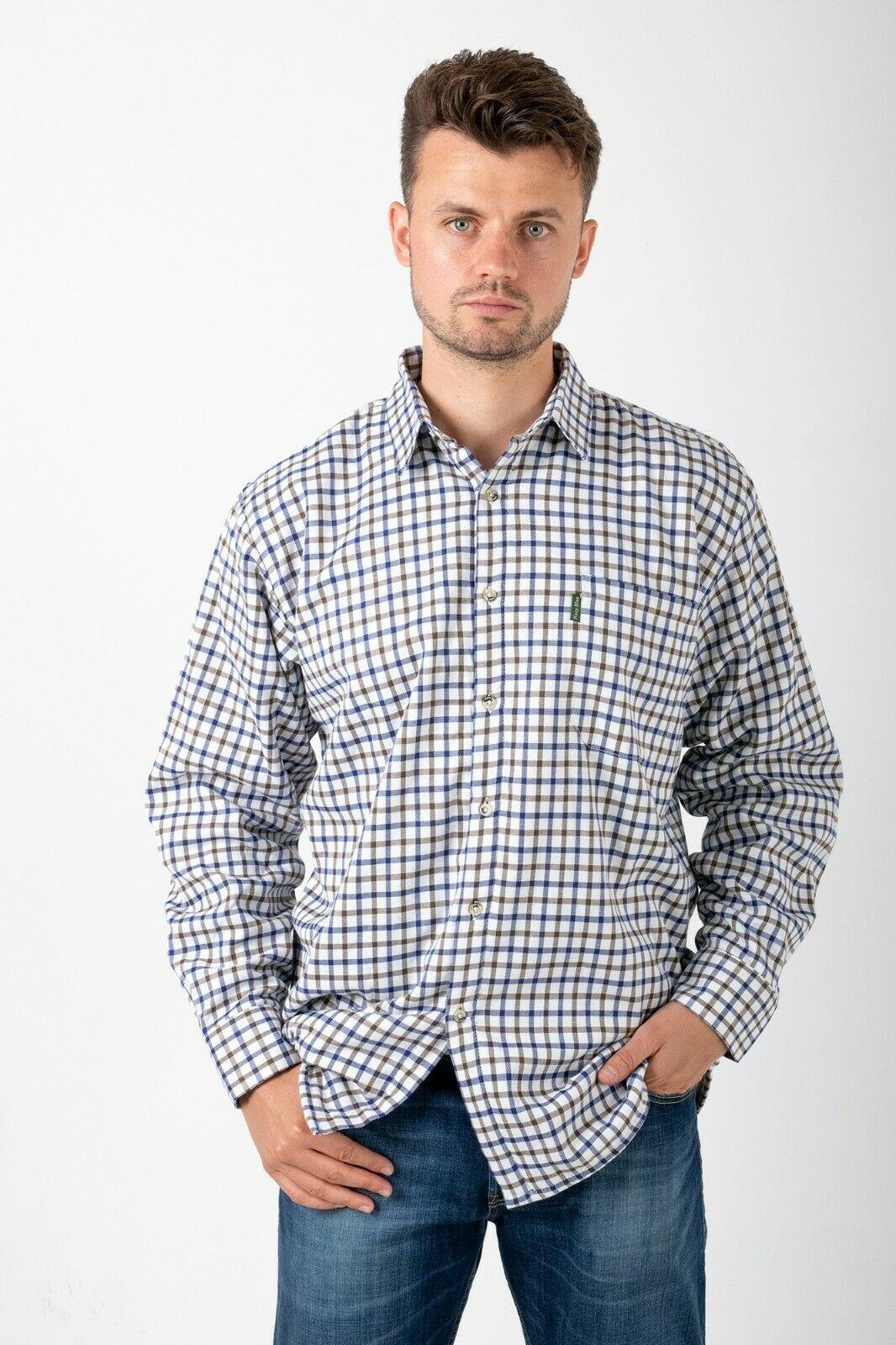 Hazy Blue Mens Long Sleeve Country Check Shirt - Fleece Lined - Image 4