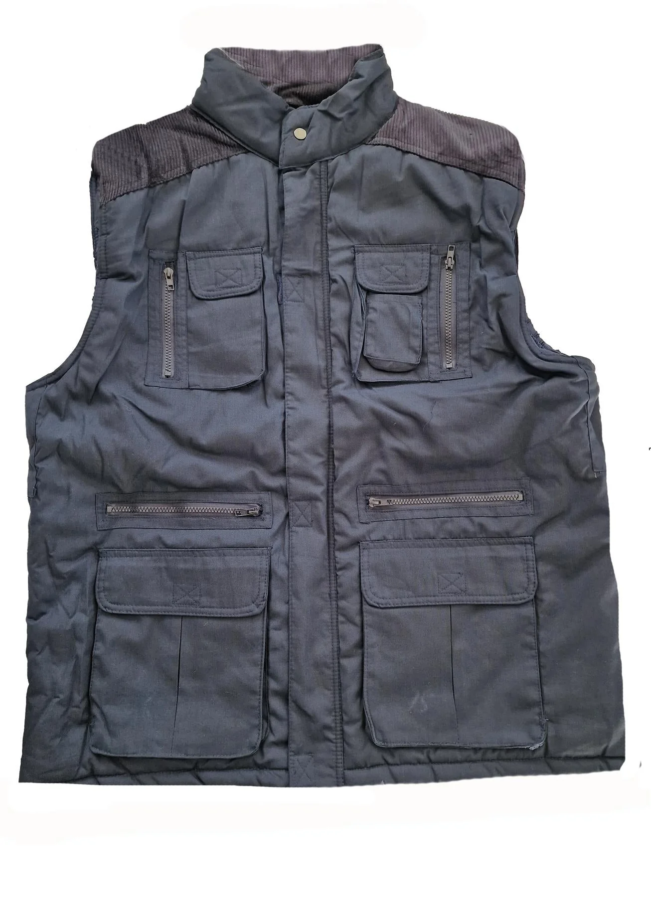 Hazy Blue Mens multi pocket Body Warmer Stalker heavy duty padded gilet - Image 5