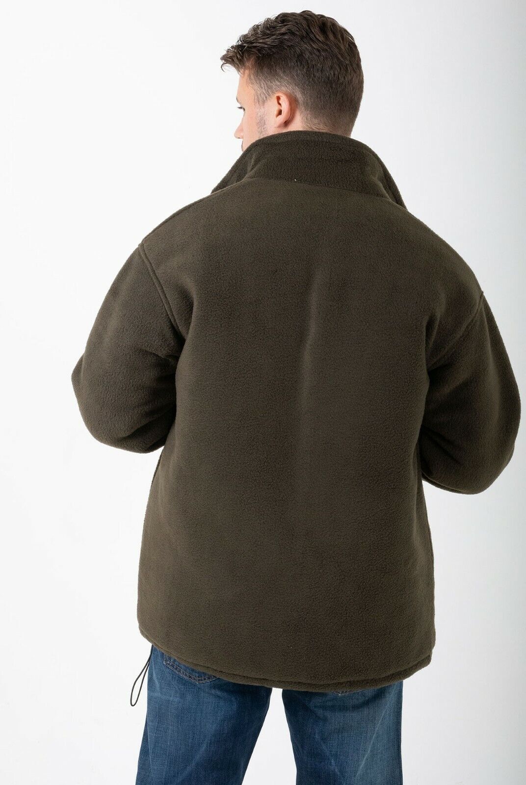 Hazy Blue Unisex Warm Quilted Padded Anti Pill Fleece Jacket - Image 10