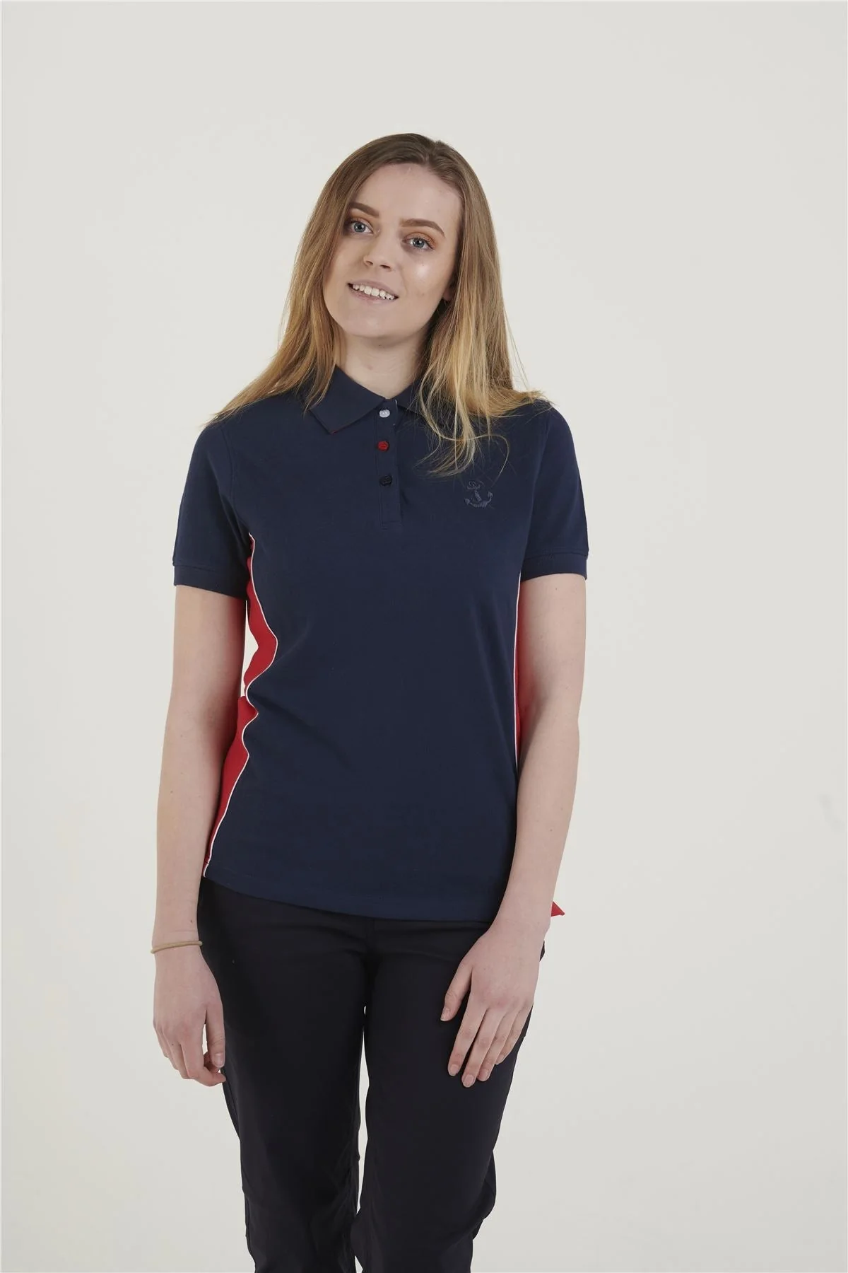 Hazy Blue Womens Short Sleeve Polo Shirt - Mia II - Image 2