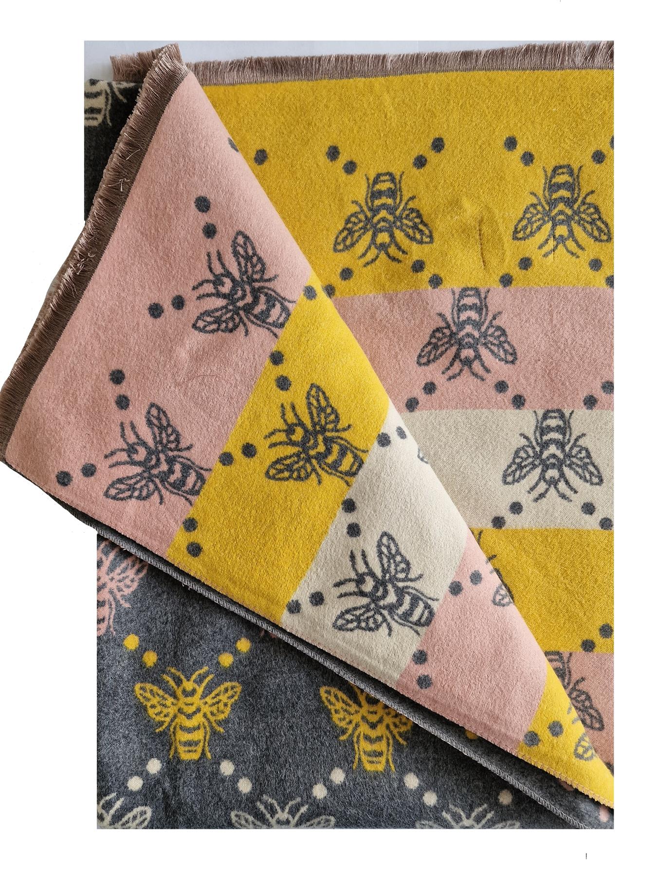 Hazy Blue Pashmina feel Luxury Ladies Womens Scarf - Bee - Image 13