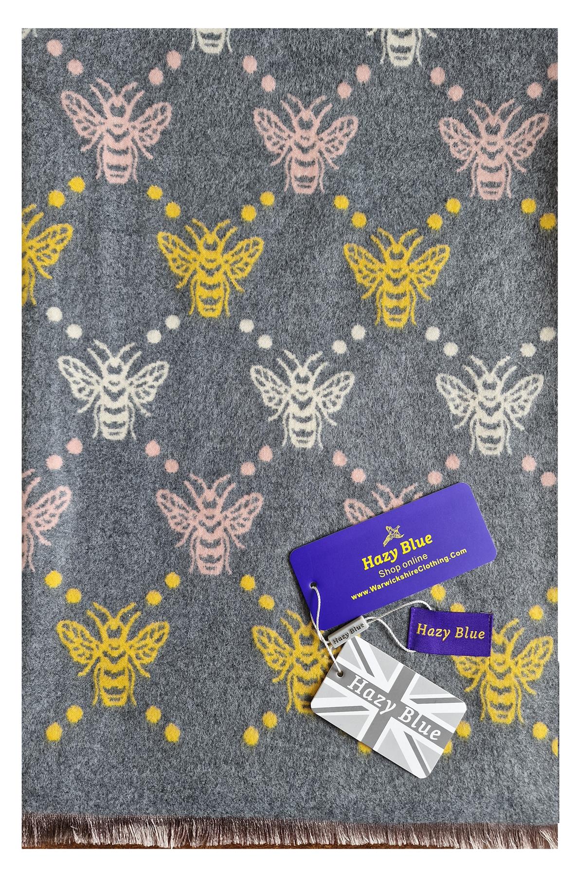 Hazy Blue Pashmina feel Luxury Ladies Womens Scarf - Bee - Image 14