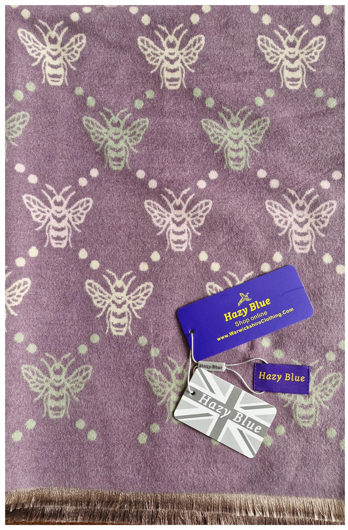 Hazy Blue Pashmina feel Luxury Ladies Womens Scarf - Bee - Image 7