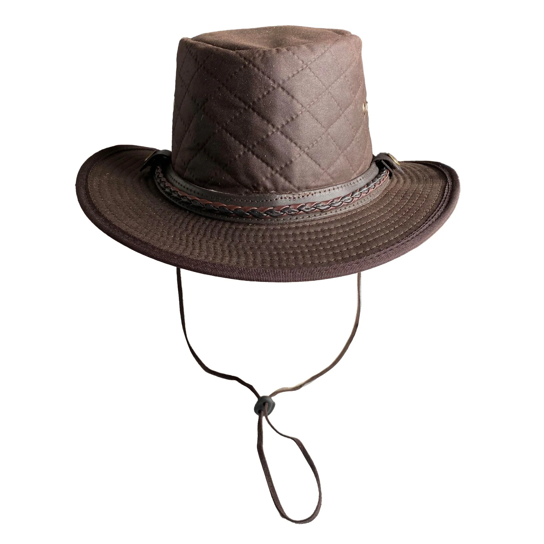 Hazy Blue Quilted Waxed Cotton Outback Bush Hat - Davenport - Image 5