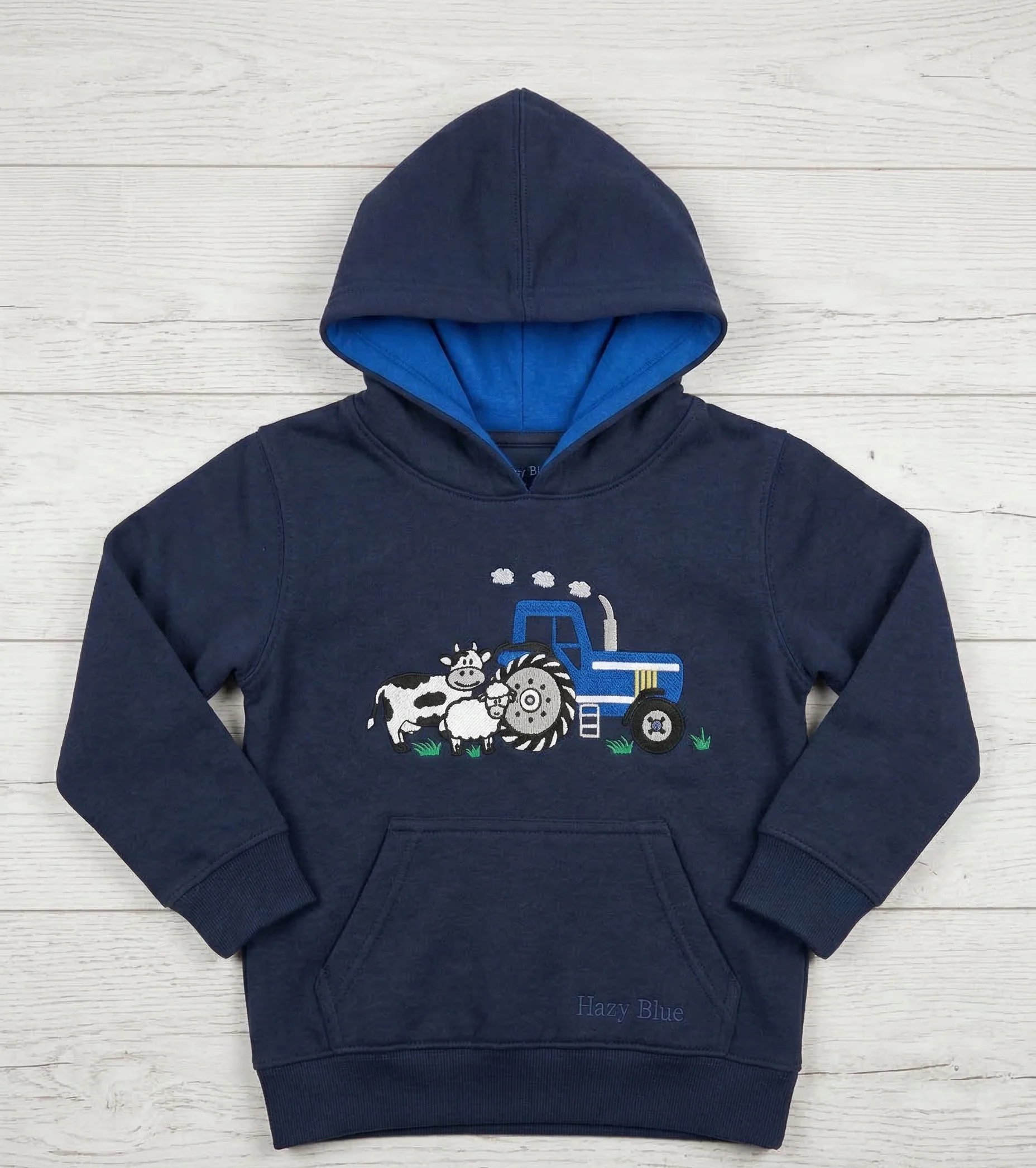 Hazy Blue "Farm Life" Kids' Tractor and Animals Hoodie Ricky - Image 2