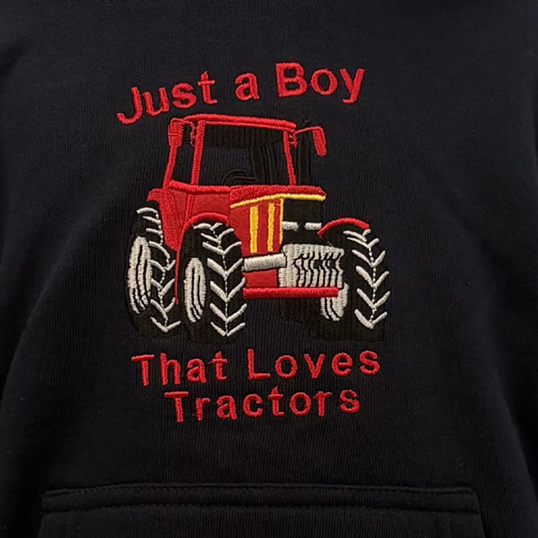 Hazy Blue Ryan Kids' Tractor Hoodie - "Just a Boy That Loves Tractors" - Image 5