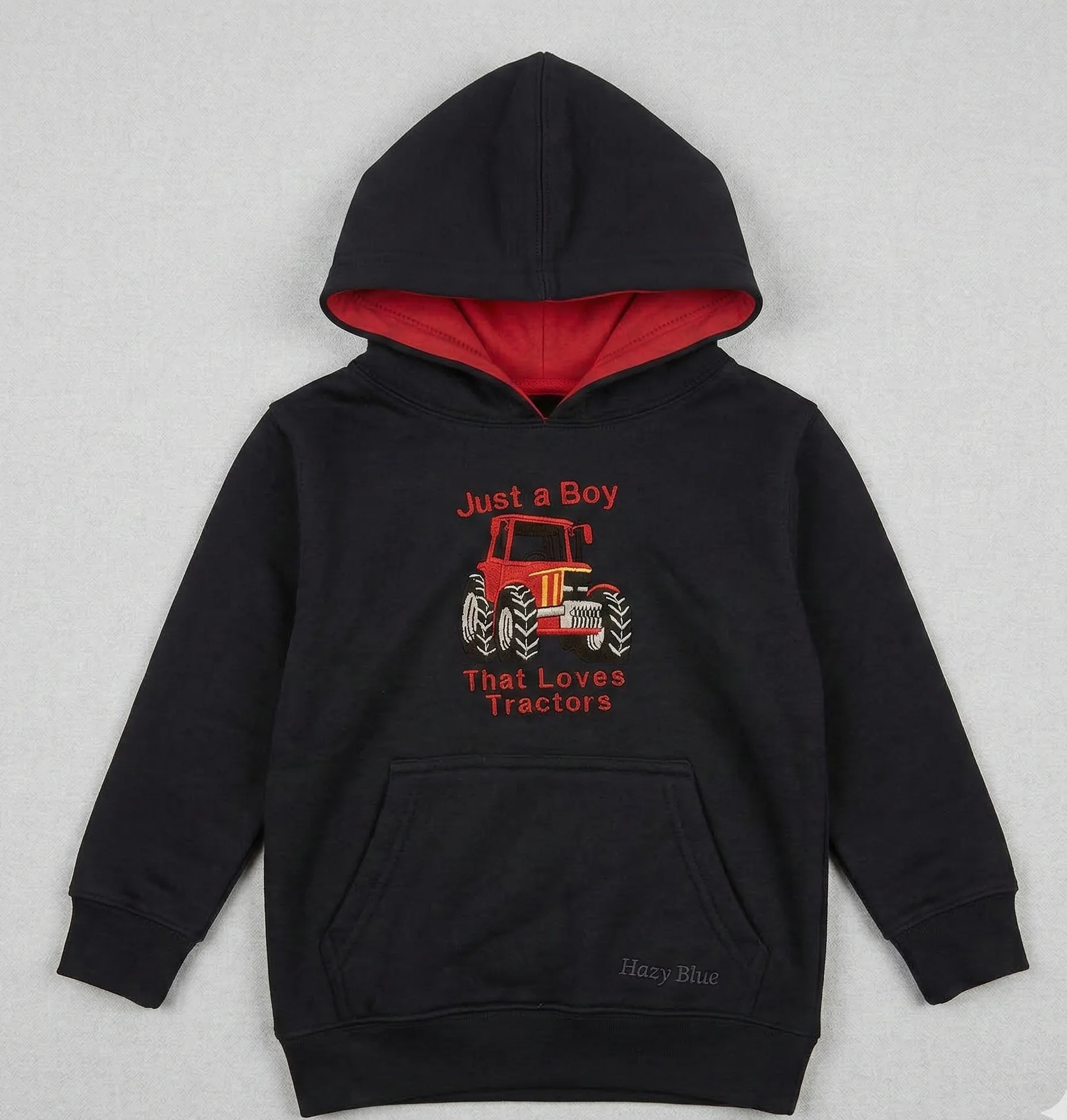 Hazy Blue Ryan Kids' Tractor Hoodie - "Just a Boy That Loves Tractors" - Image 7