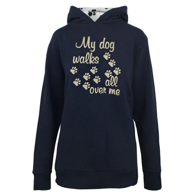 Hazy Blue Womens Hooded Sweatshirts -Scooby - My Dog Walk All Over Me - Scooby - Image 2