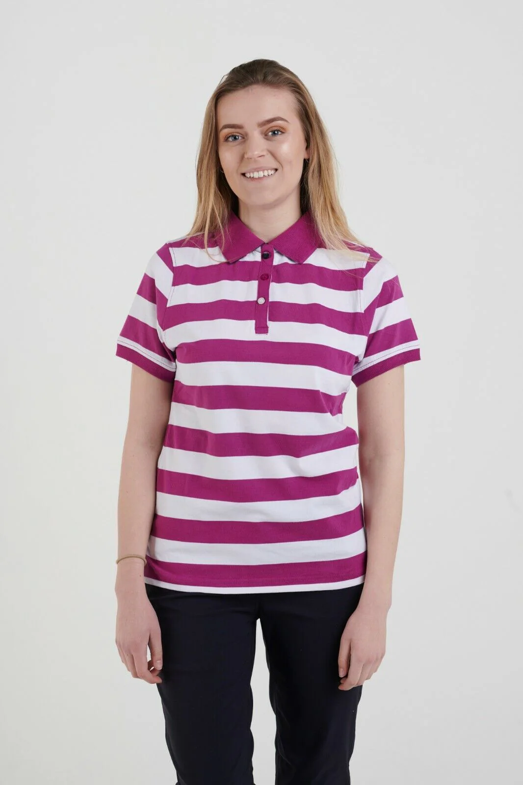 Hazy Blue Womens Short Sleeve Polo Shirt - Sienna - Image 2