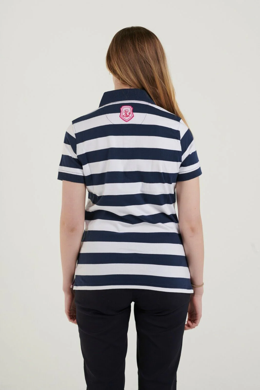 Hazy Blue Womens Short Sleeve Polo Shirt - Sienna - Image 3