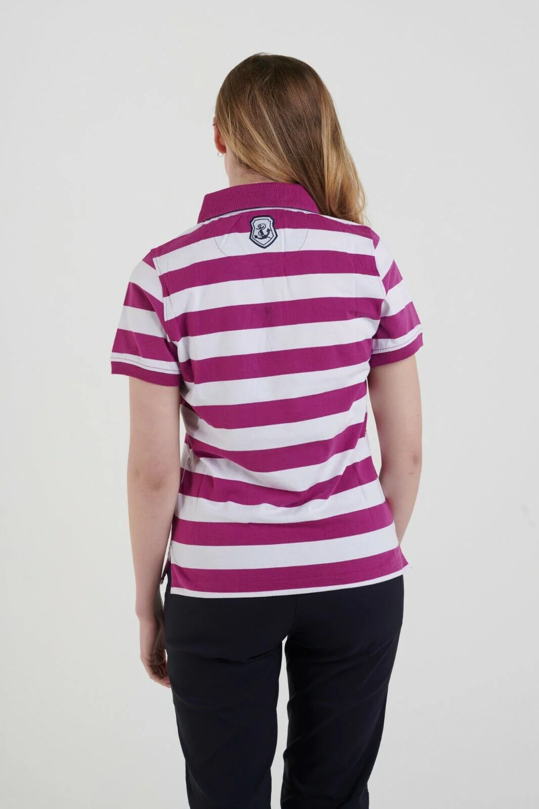 Hazy Blue Womens Short Sleeve Polo Shirt - Sienna - Image 4