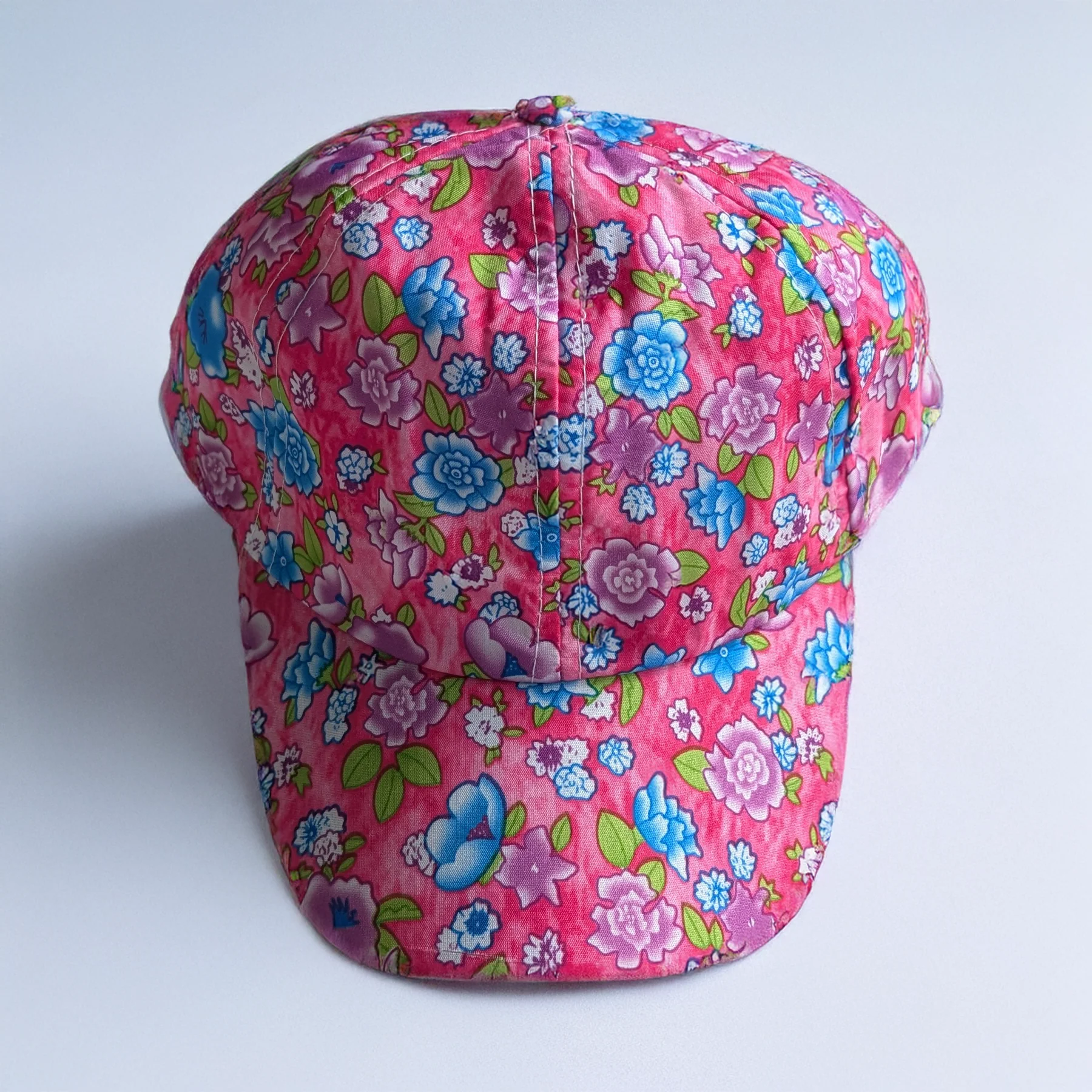Hazy Blue Summer Breeze Floral Cap - Adjustable Velcro Back - Image 5