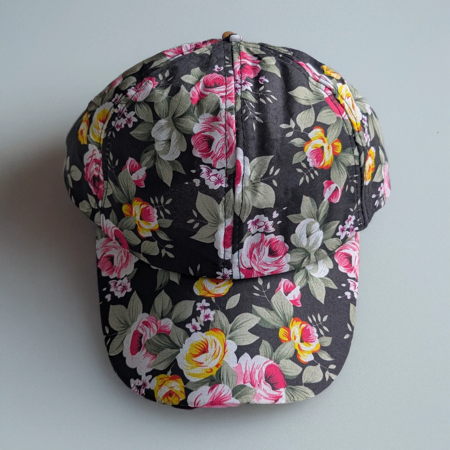 Hazy Blue Summer Breeze Floral Cap - Adjustable Velcro Back - Image 6