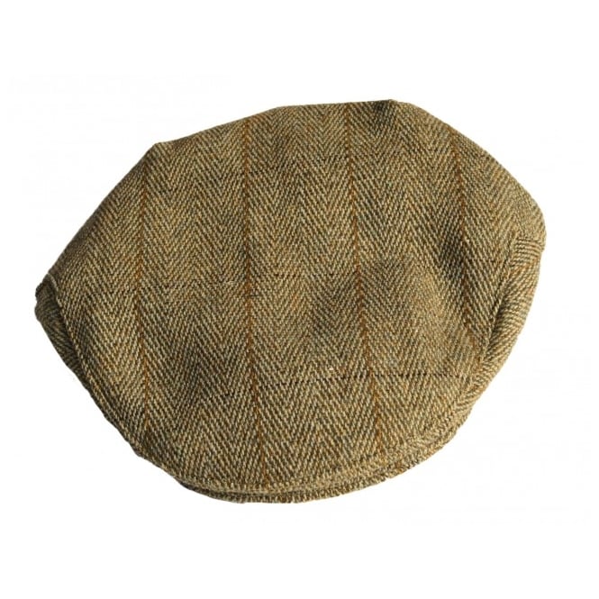 Hazy Blue Traditional Derby Tweed Flat Cap - Image 3