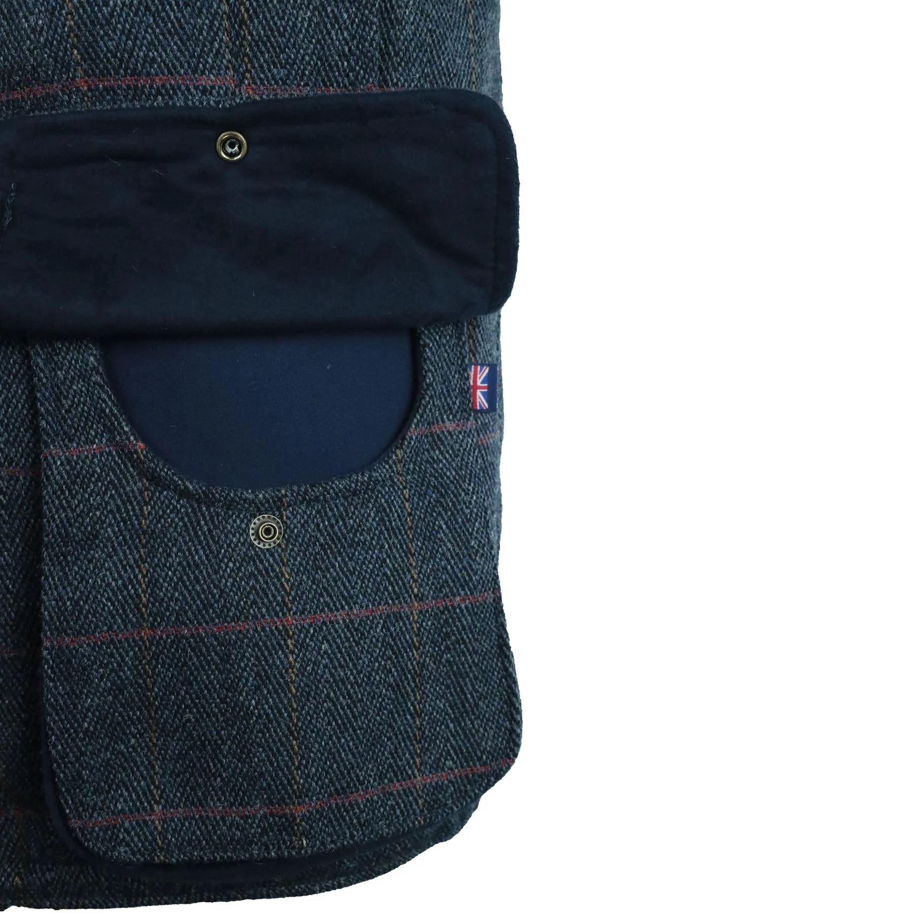 Hazy Blue Tweed Mens Bodywarmer Waistcoat - Image 11