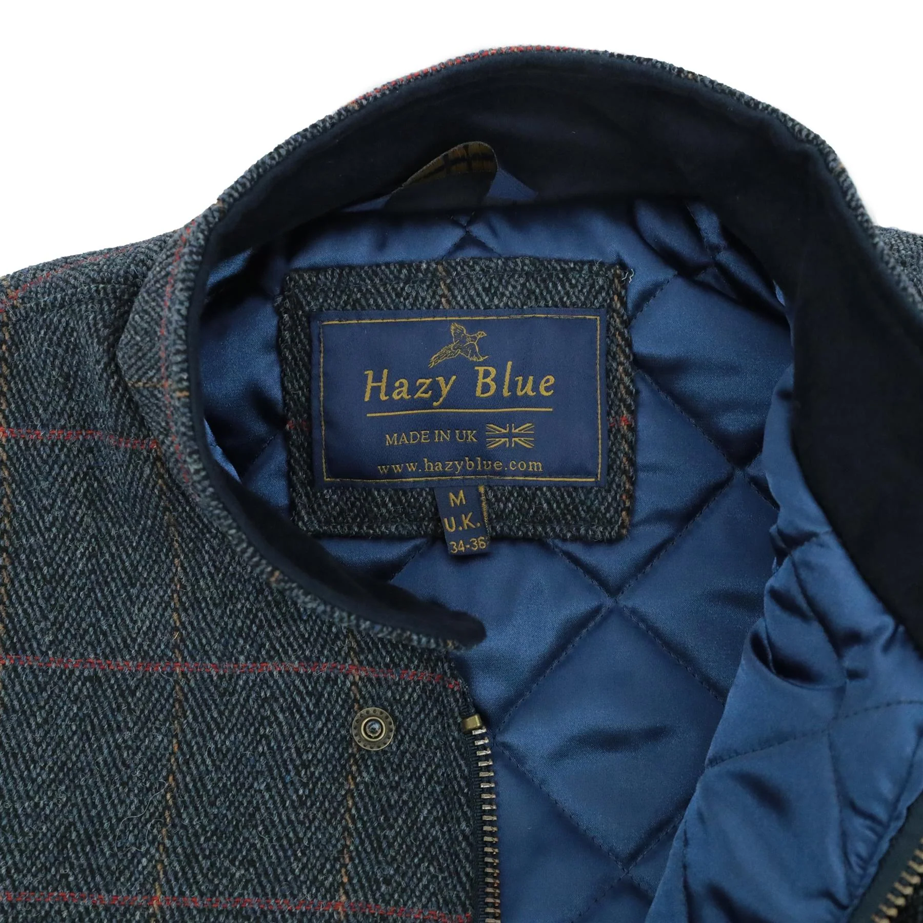 Hazy Blue Tweed Mens Bodywarmer Waistcoat - Image 7