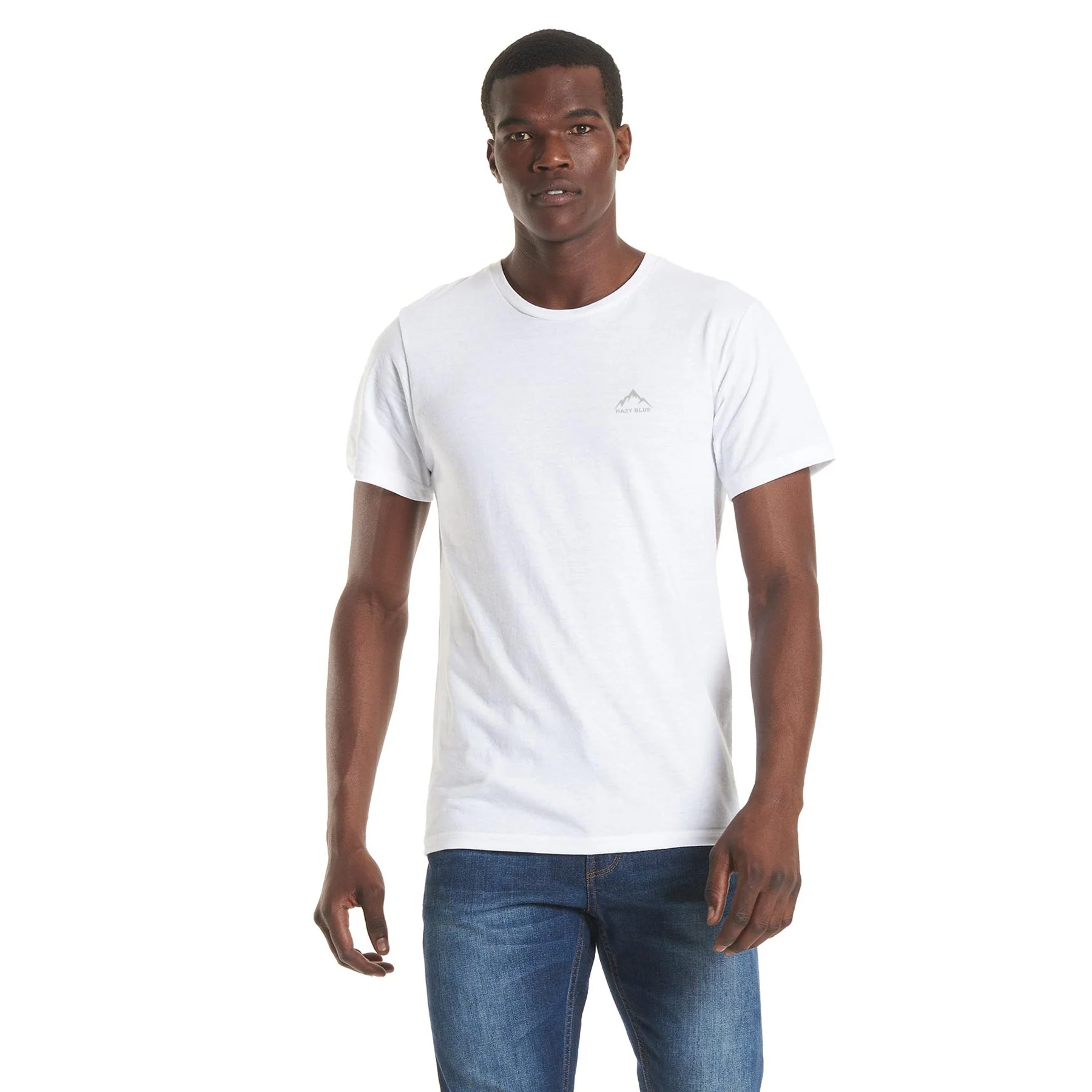 Hazy Blue Unisex Casual T-Shirts - Image 2