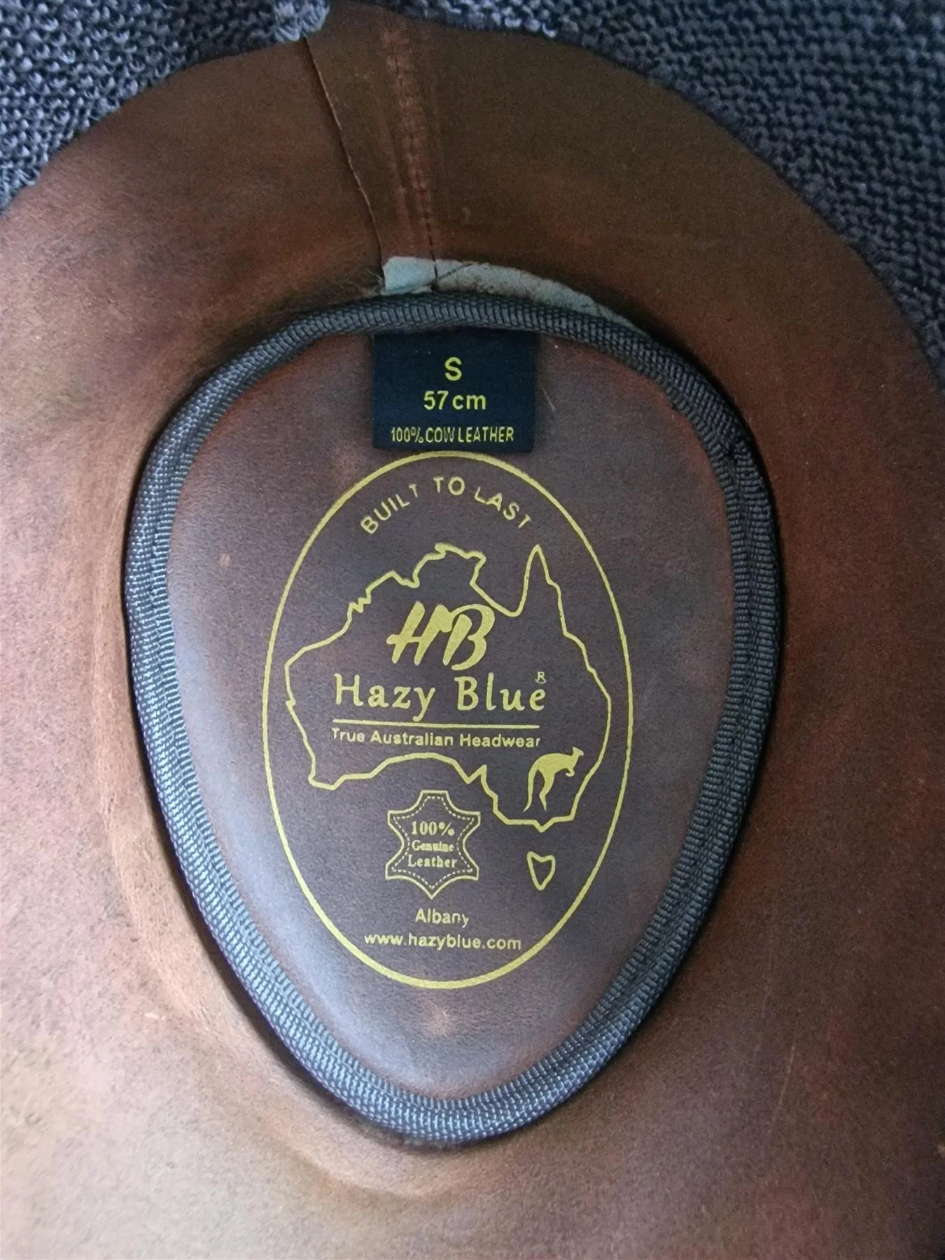 Hazy Blue Unisex Cowboy Distressed Leather Hat - Albany - Image 7