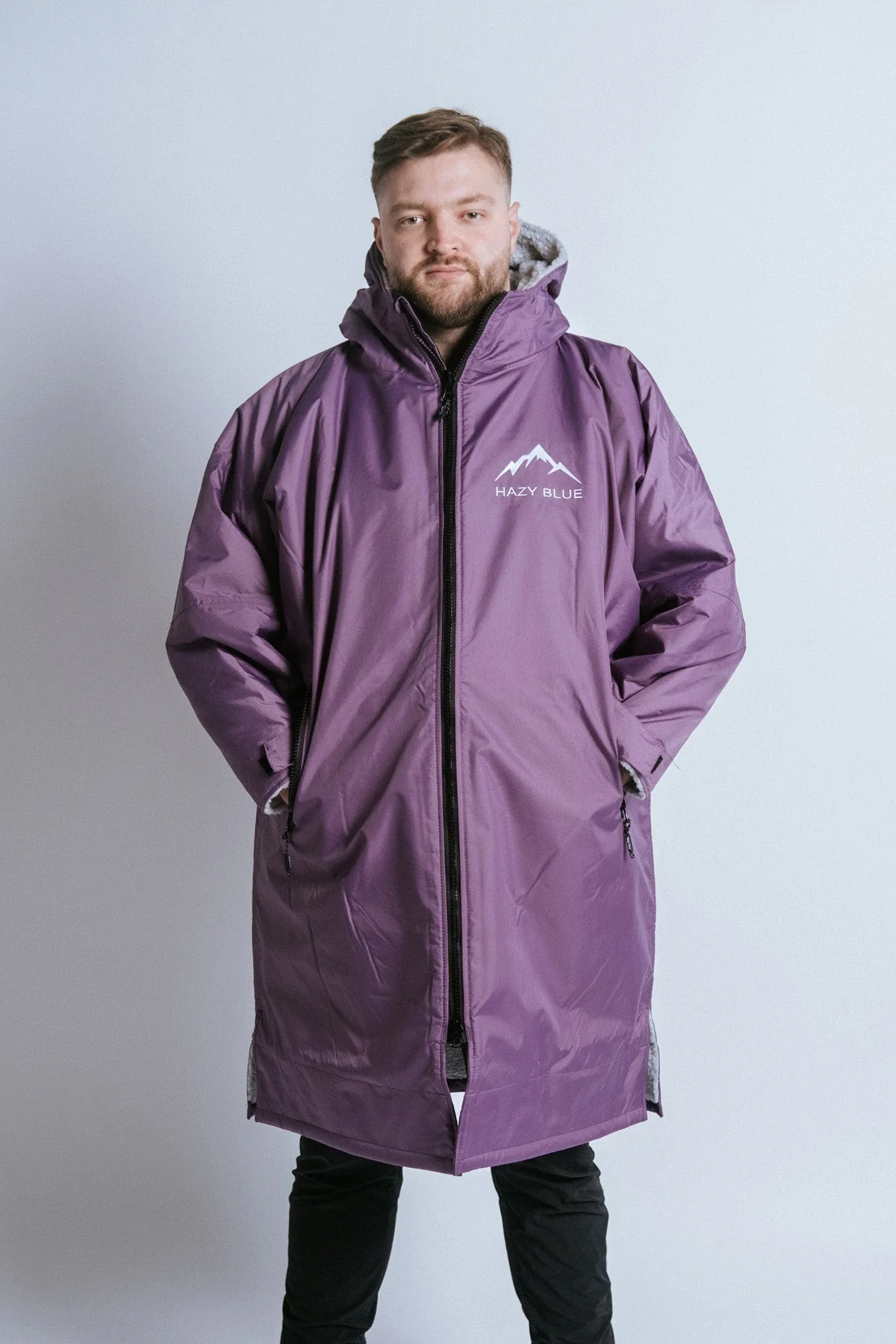 Hazy Blue Waterproof Adults All Weather Changing Robe - Newquay - Image 14