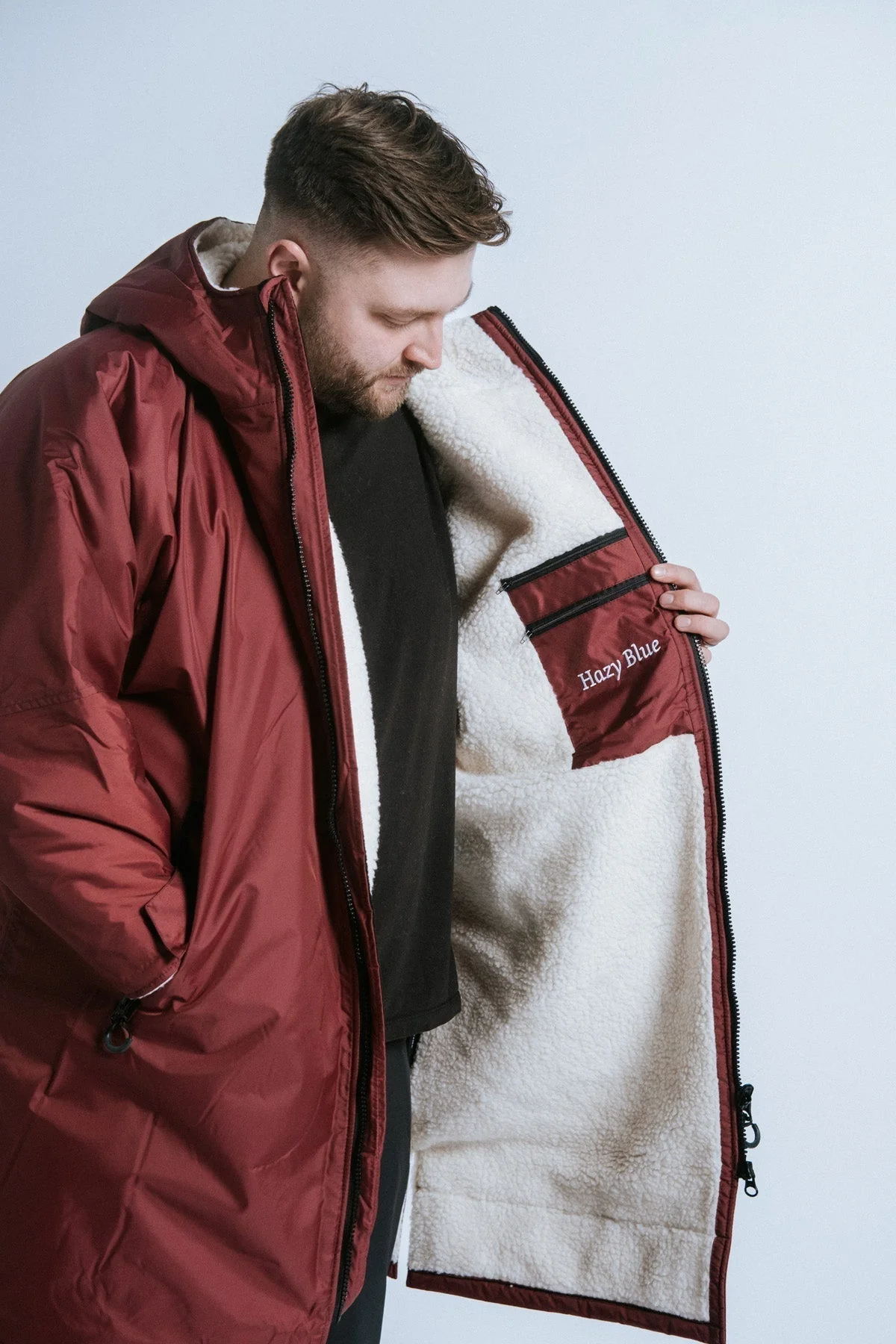 Hazy Blue Waterproof Adults All Weather Changing Robe - Newquay - Image 20