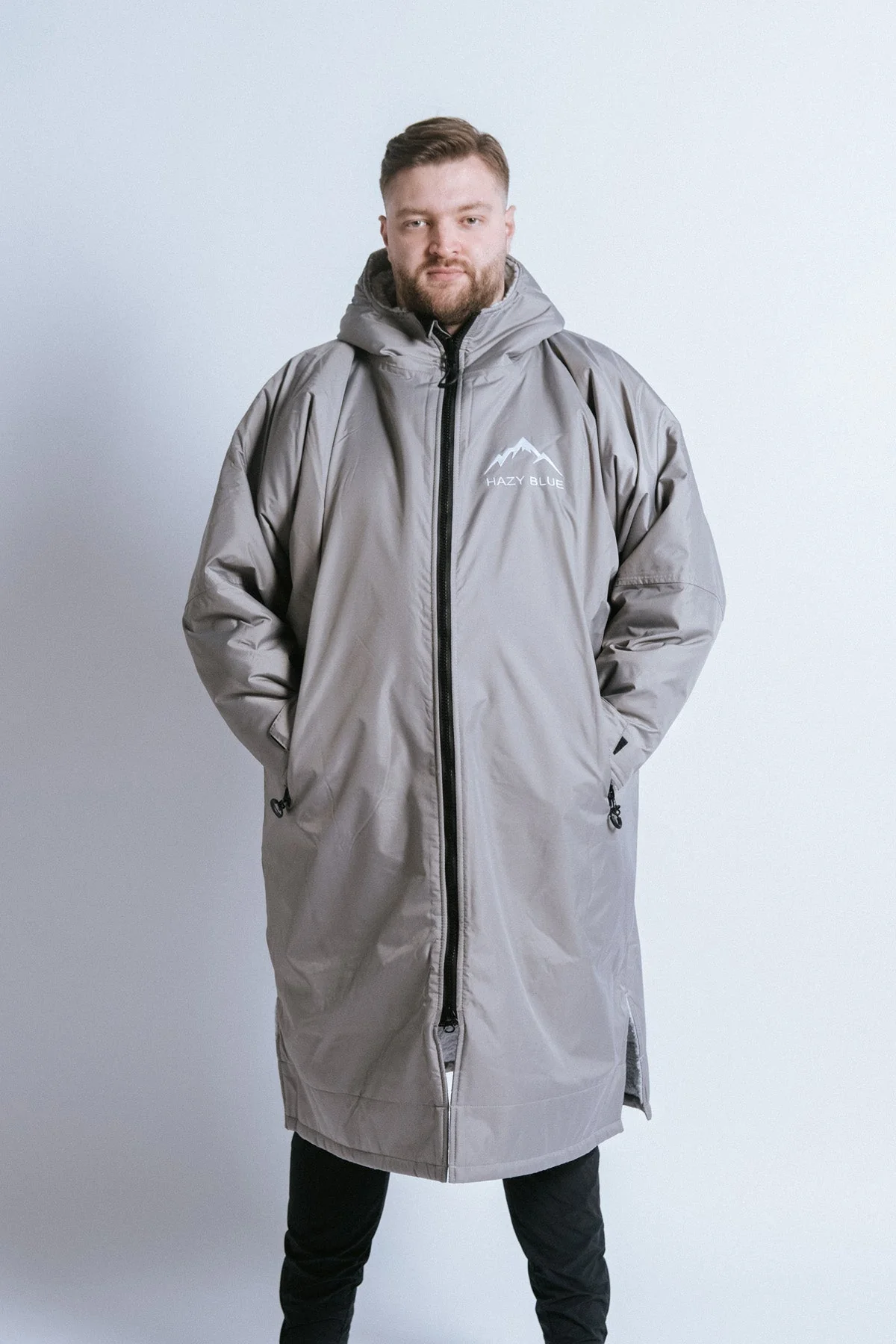 Hazy Blue Waterproof Adults All Weather Changing Robe - Newquay - Image 30