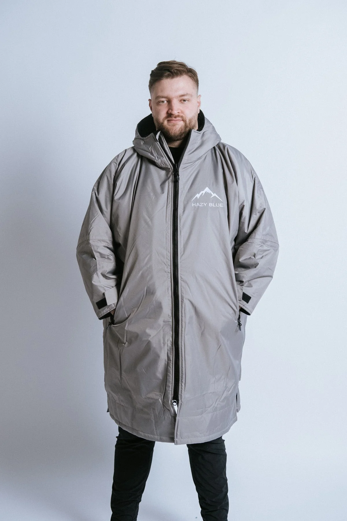 Hazy Blue Waterproof Adults All Weather Changing Robe - Newquay - Image 32