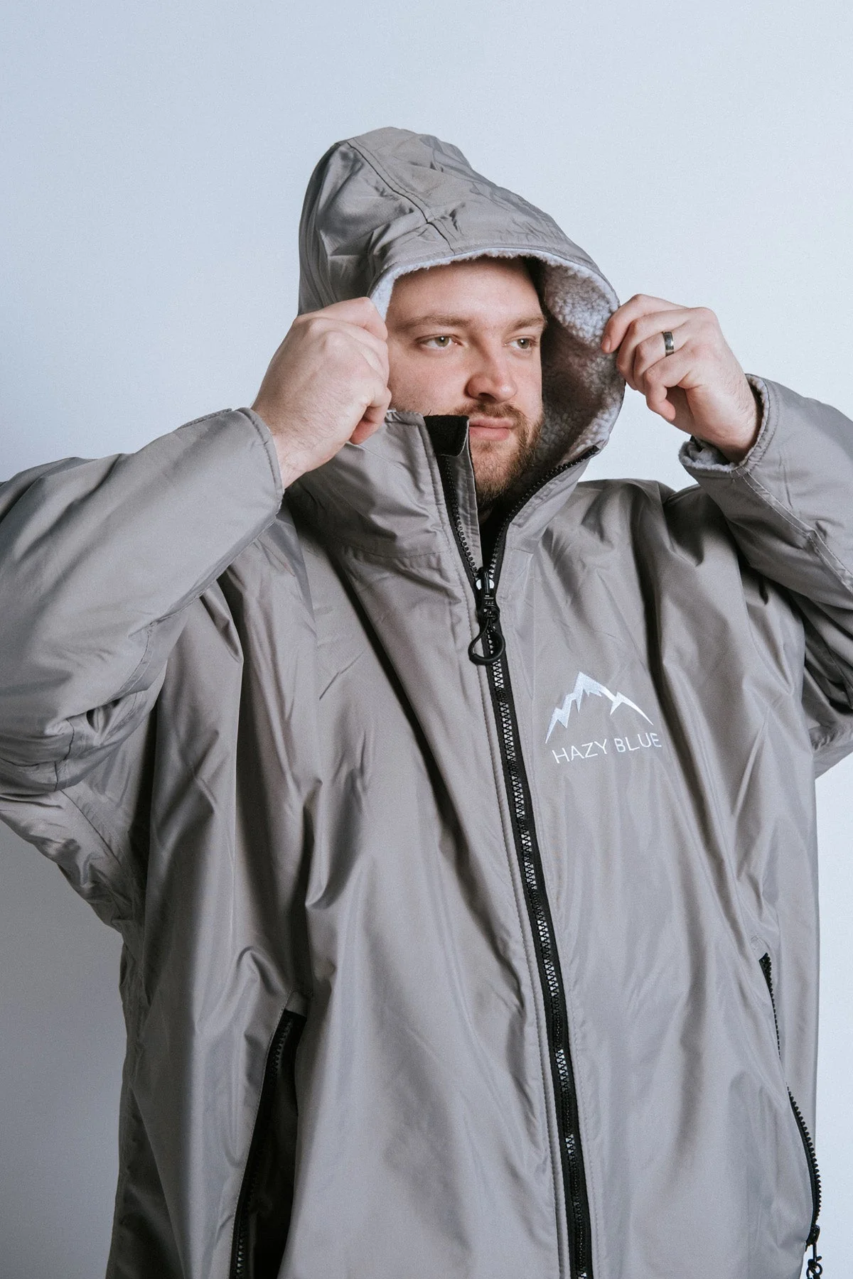 Hazy Blue Waterproof Adults All Weather Changing Robe - Newquay - Image 34