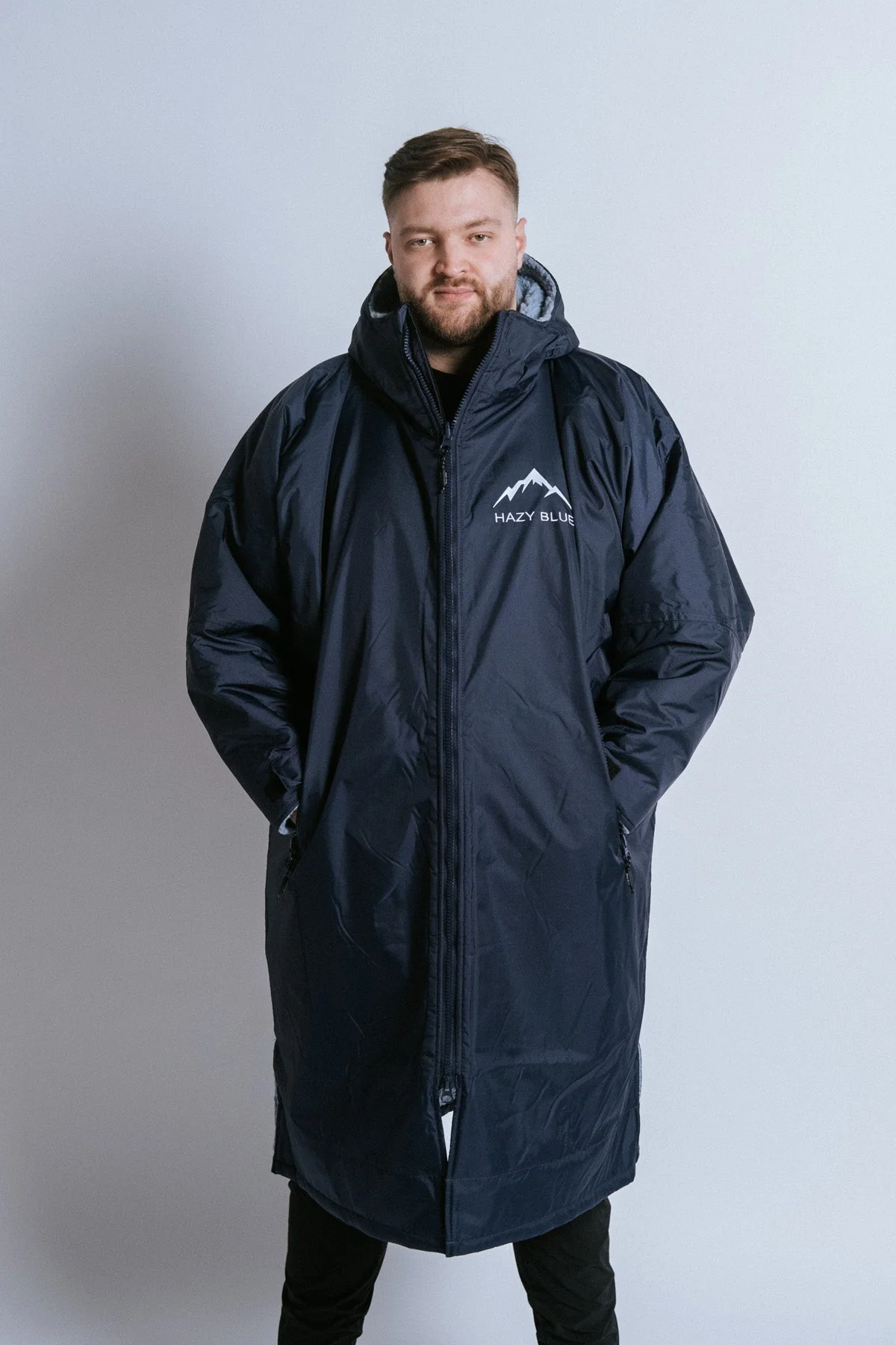 Hazy Blue Waterproof Adults All Weather Changing Robe - Newquay - Image 43