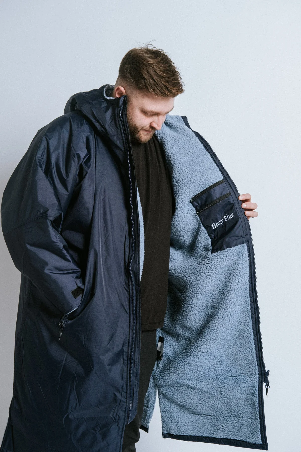 Hazy Blue Waterproof Adults All Weather Changing Robe - Newquay - Image 44