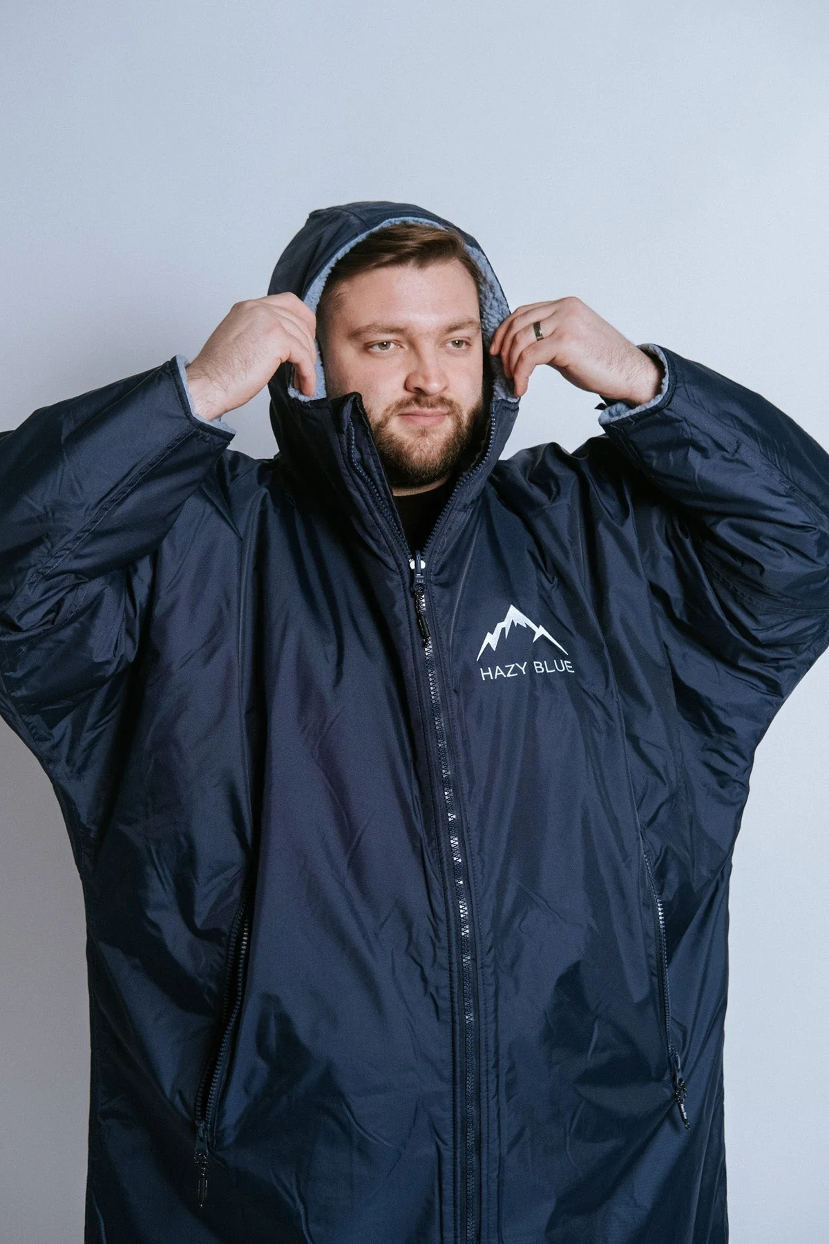 Hazy Blue Waterproof Adults All Weather Changing Robe - Newquay - Image 45