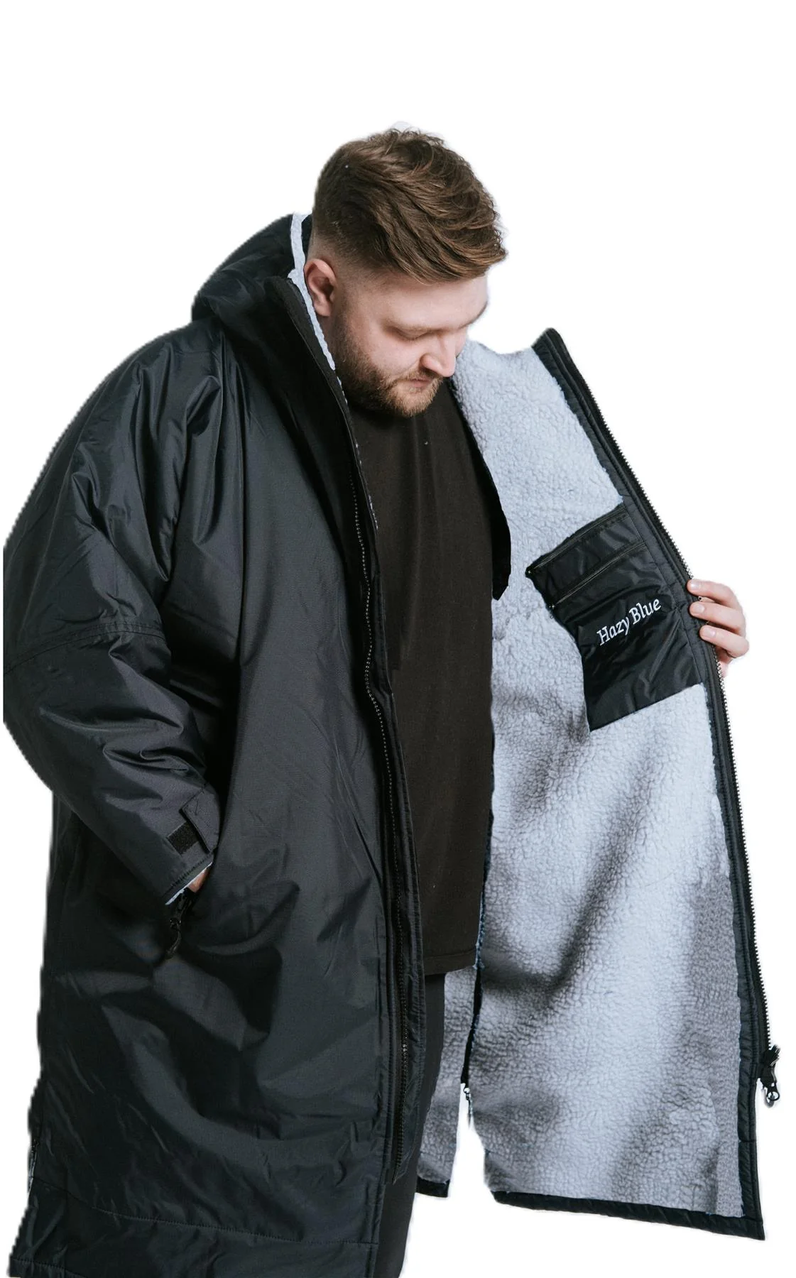 Hazy Blue Waterproof Adults All Weather Changing Robe - Newquay - Image 53