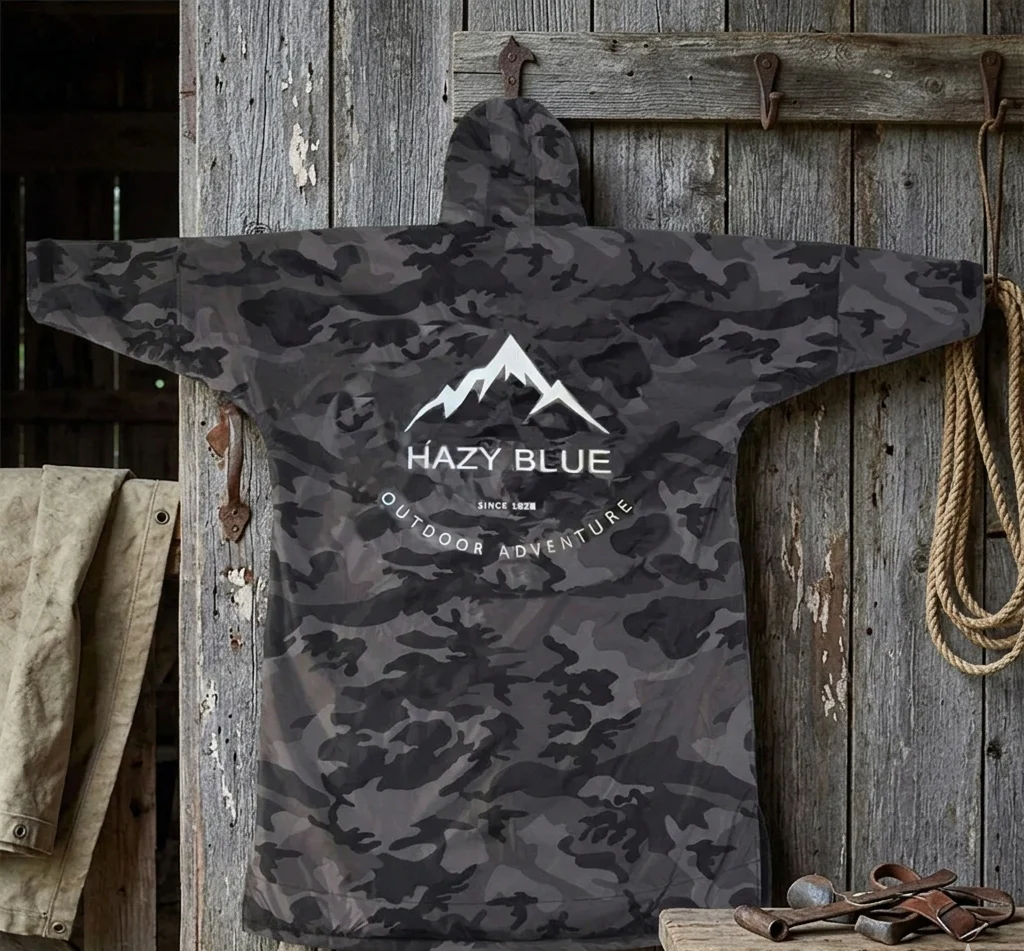 Hazy Blue Waterproof Adults All Weather Changing Robe - Newquay - Image 68