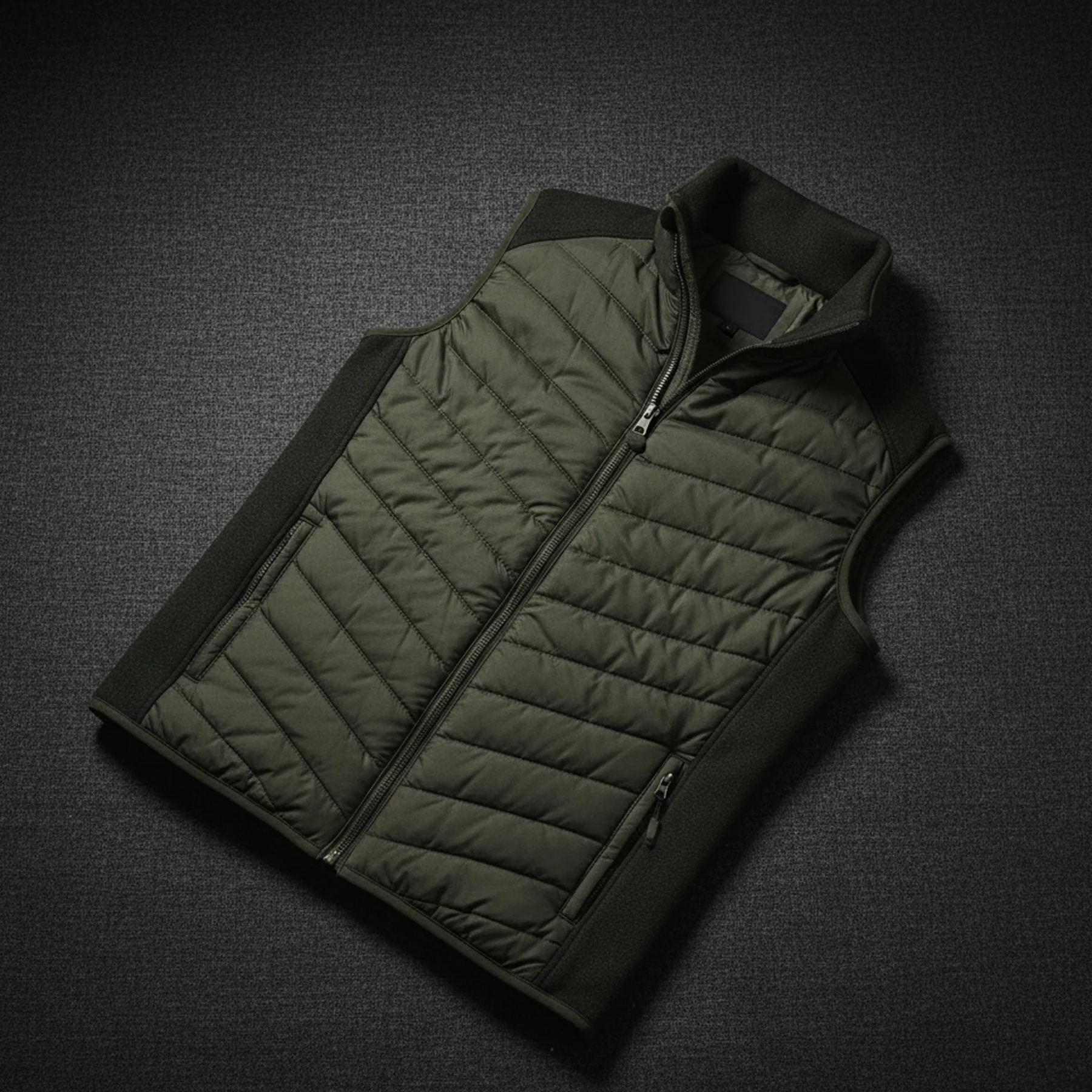 Hazy Blue Windermere Quilted Gilet with Fleece Collar - Image 3