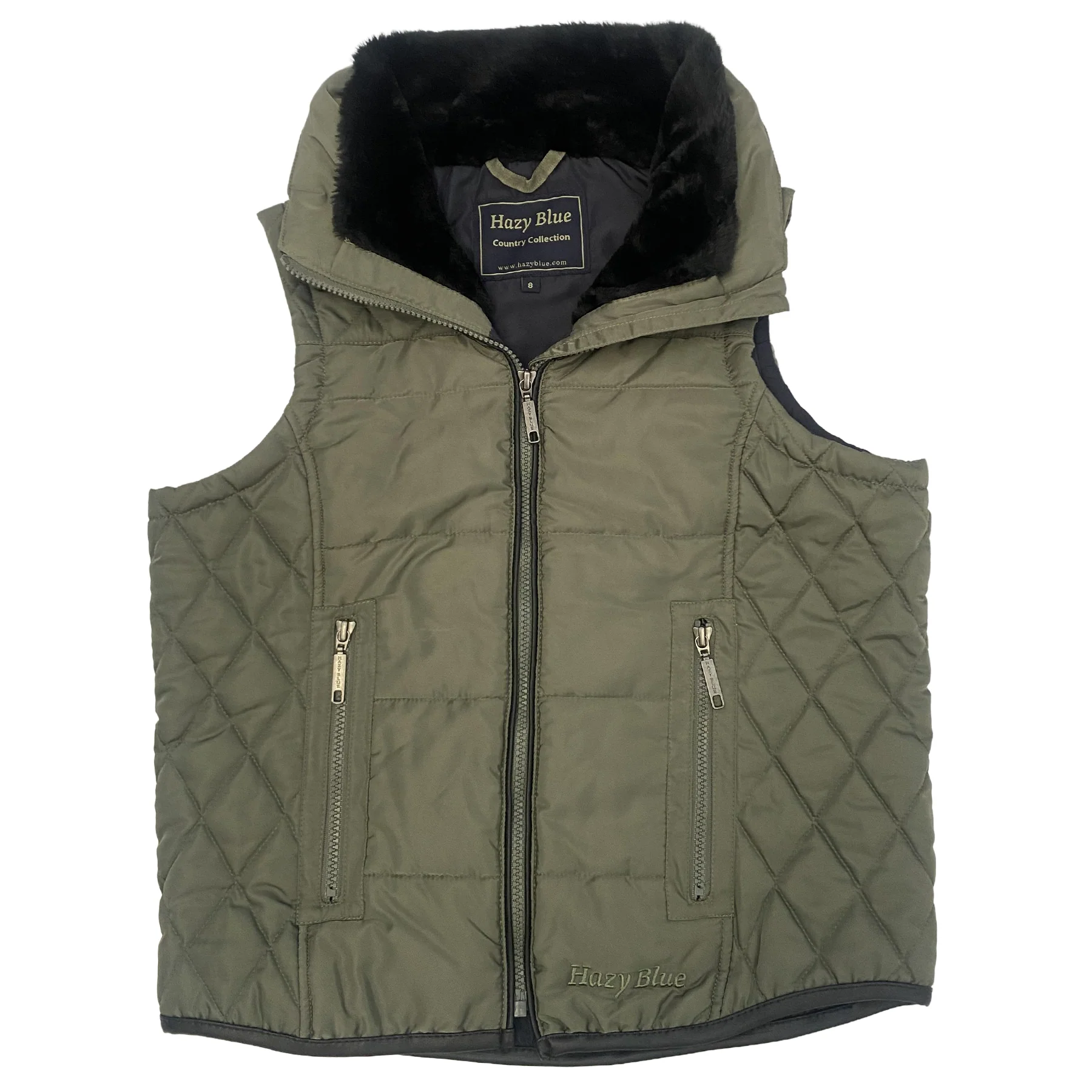 Hazy Blue Womens Quilted Gilet Bodywarmer - Anusha - Image 10