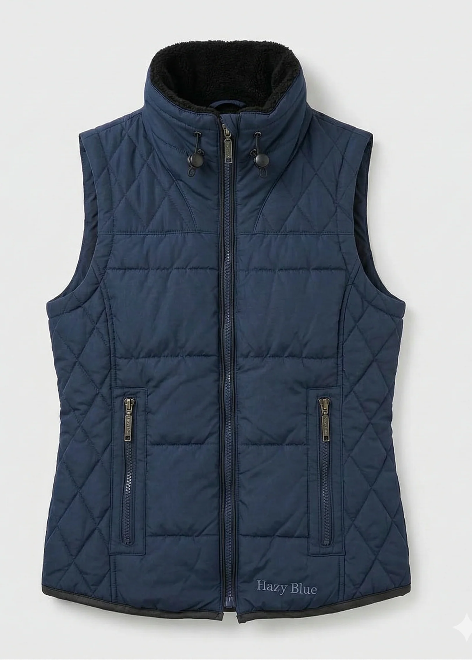 Hazy Blue Womens Quilted Gilet Bodywarmer - Anusha - Image 14