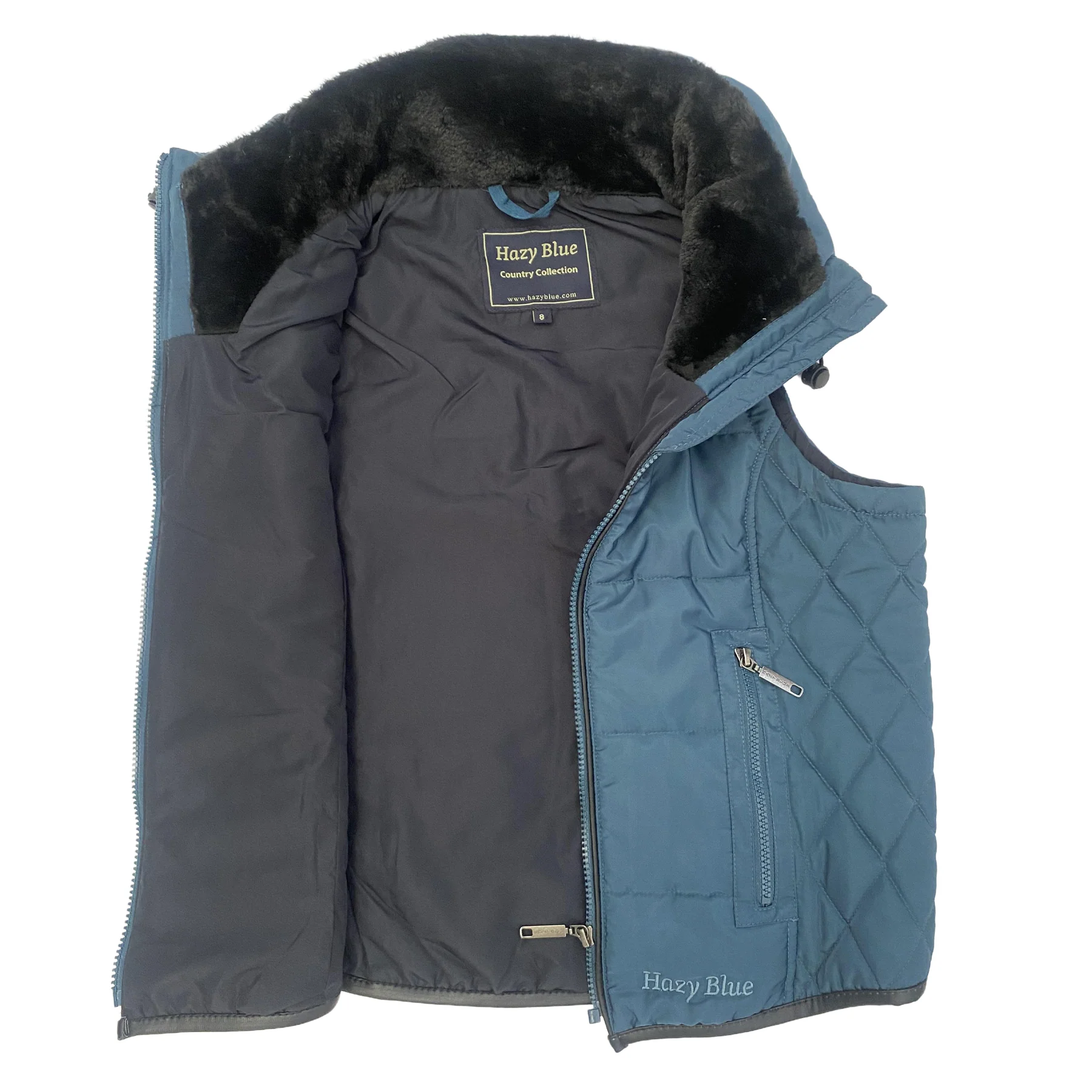 Hazy Blue Womens Quilted Gilet Bodywarmer - Anusha - Image 7