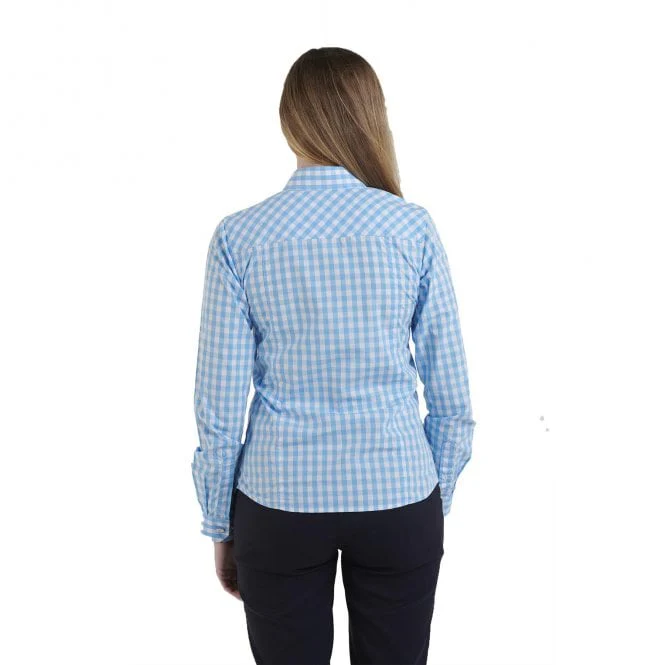 Hazy Blue Women's Cotton Long Sleeve Check Shirt - Magda - Image 2