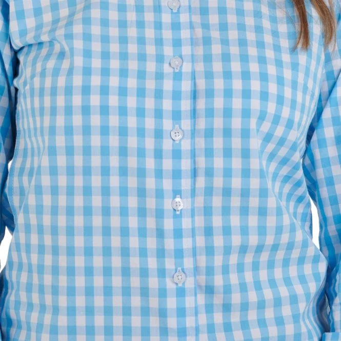 Hazy Blue Women's Cotton Long Sleeve Check Shirt - Magda - Image 3
