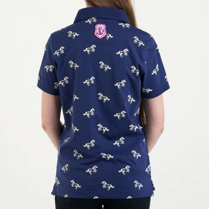 Hazy Blue Womens Cotton Short Sleeve Polo Shirt - Poppy - Image 2