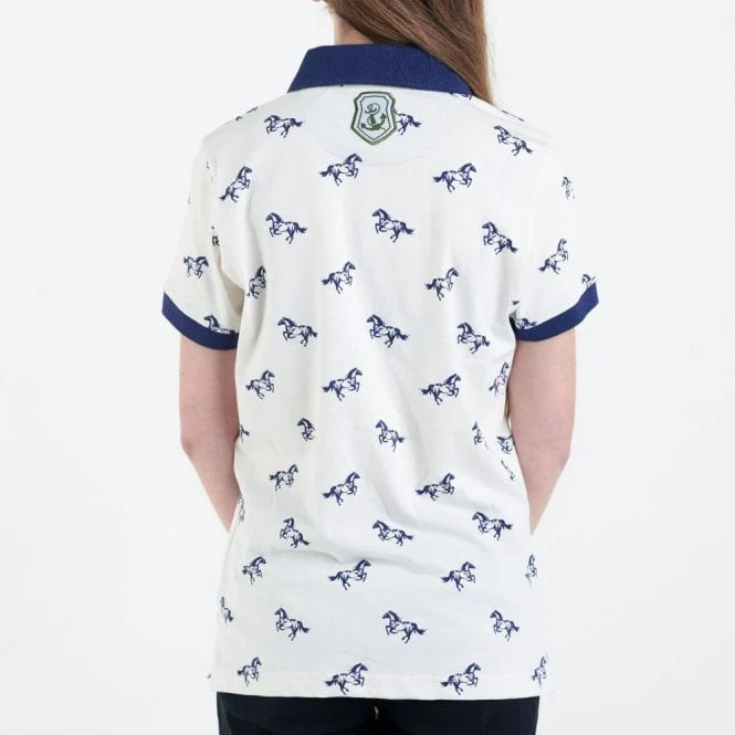 Hazy Blue Womens Cotton Short Sleeve Polo Shirt - Poppy - Image 4