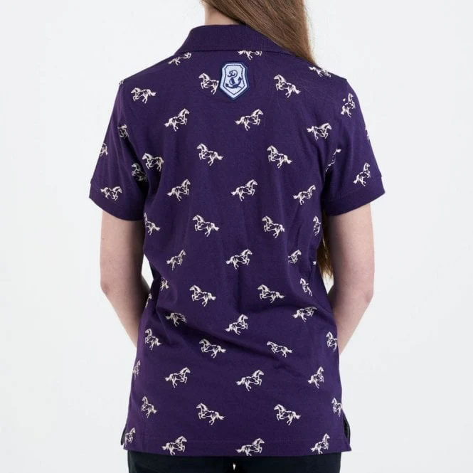 Hazy Blue Womens Cotton Short Sleeve Polo Shirt - Poppy - Image 5