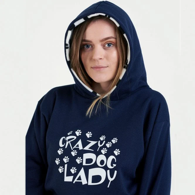 Hazy Blue Womens Hooded Sweatshirts - Crazy Dog Lady - Lola - Image 3