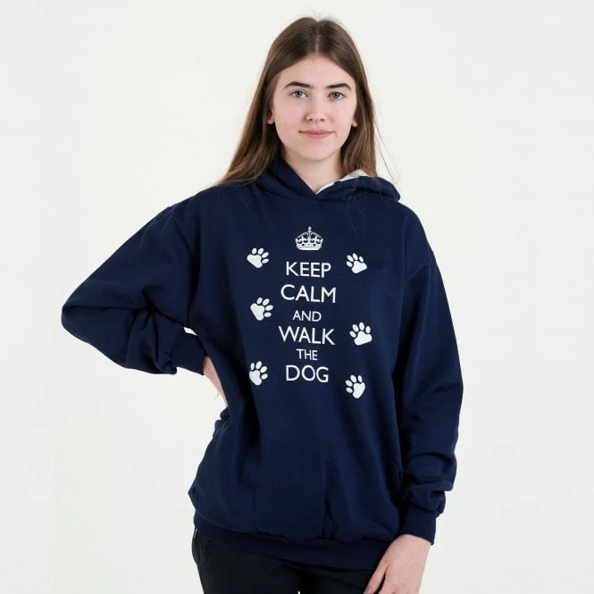 Hazy Blue Women's Keep Calm and Walk The Dog Hoodie - Image 2