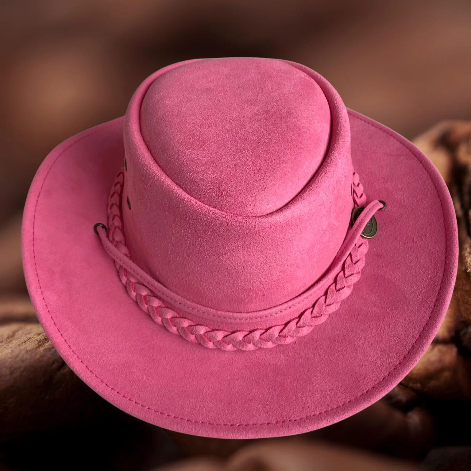 Hazy Blue Women's Cowgirl Pink Poly Suede Western Hat - Swifty - Image 2