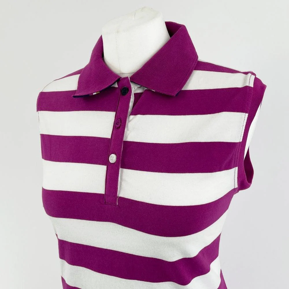 Hazy Blue Womens Sleeveless Polo Shirt - Minnie - Image 13