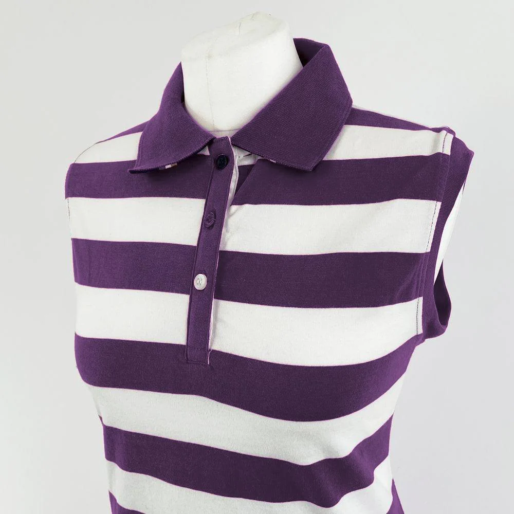 Hazy Blue Womens Sleeveless Polo Shirt - Minnie - Image 9