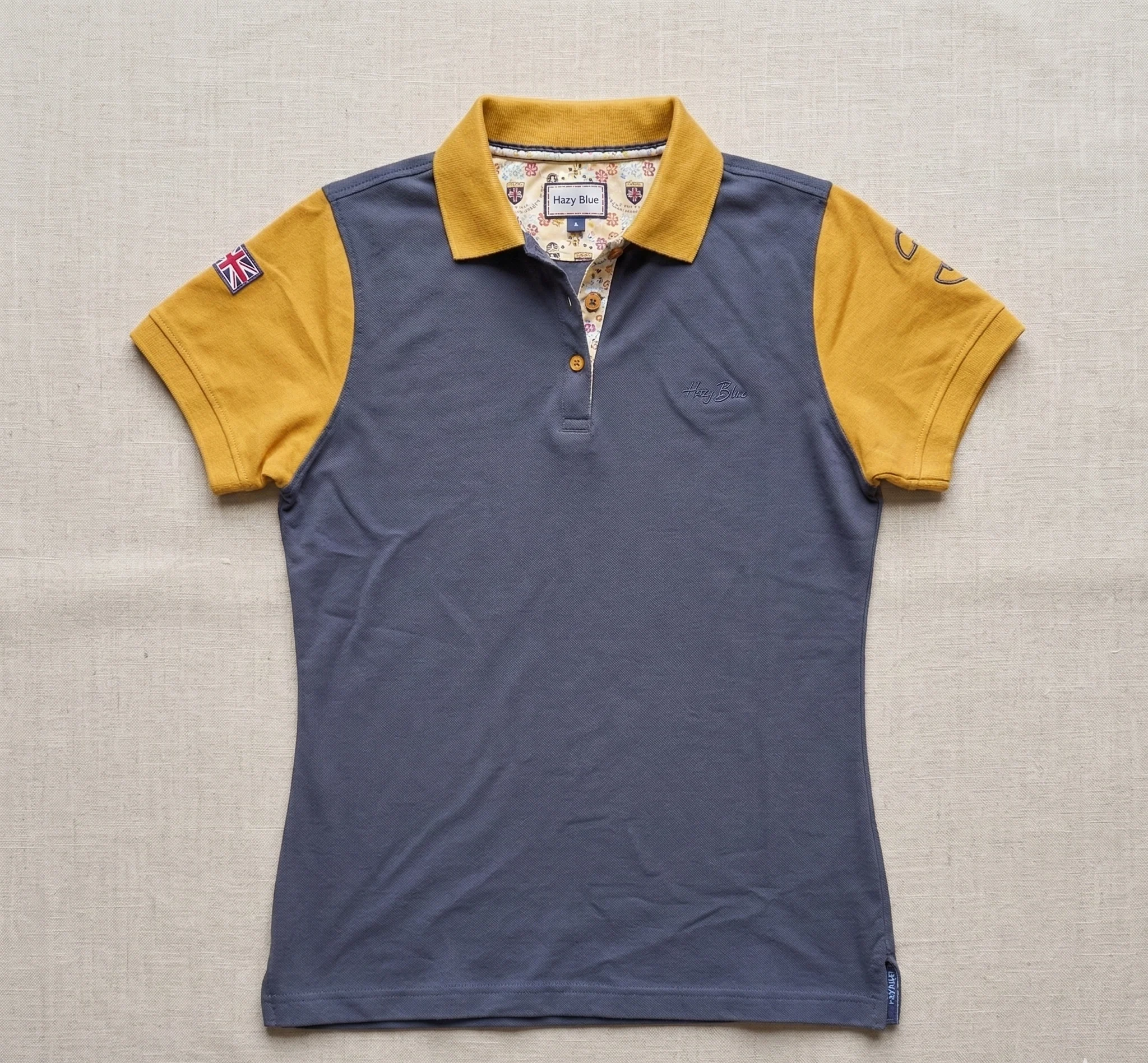 Hazy Blue Women's Plain Polo Shirt Mandy with Number 3 Detail - Image 10