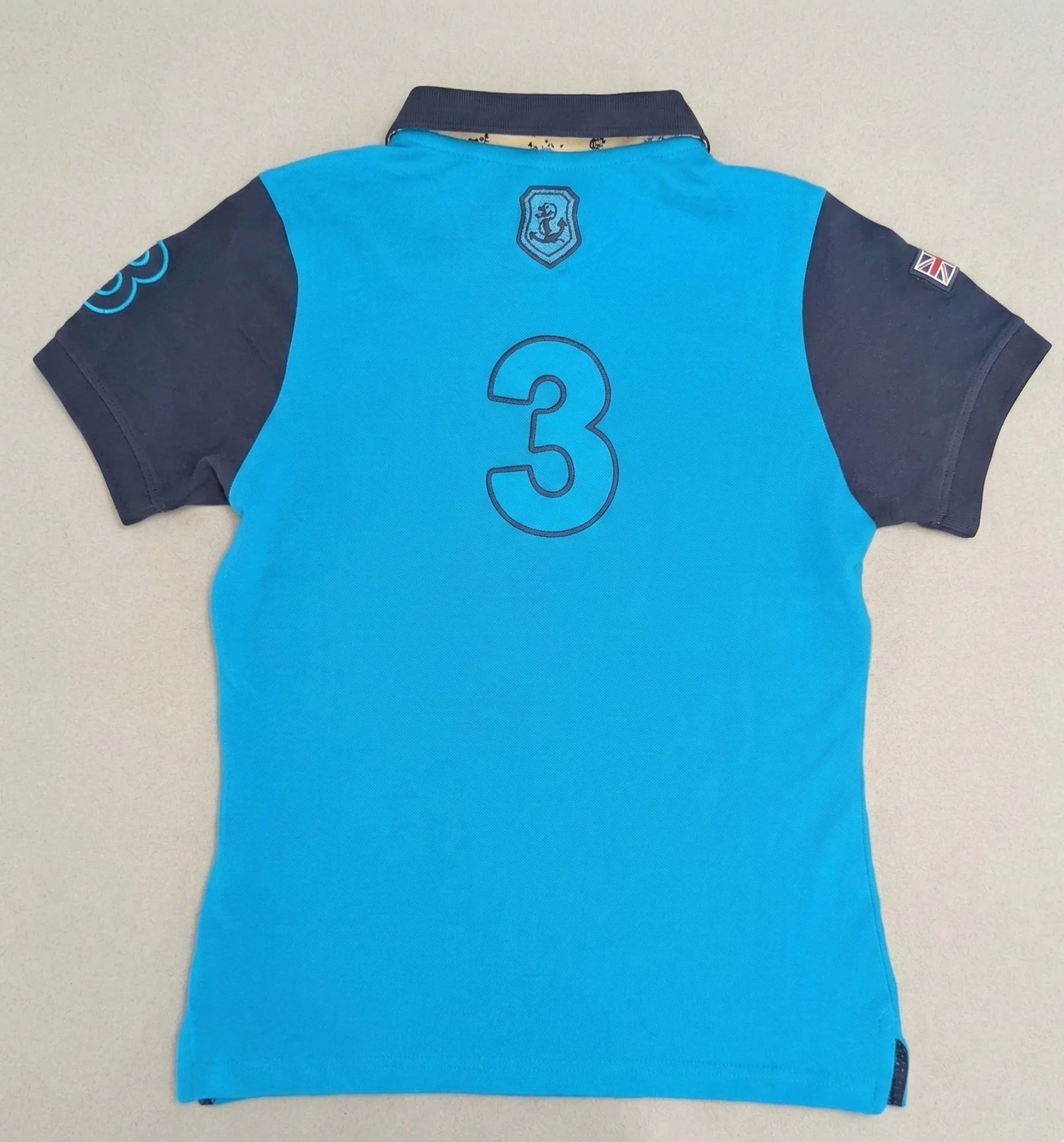 Hazy Blue Women's Plain Polo Shirt Mandy with Number 3 Detail - Image 8