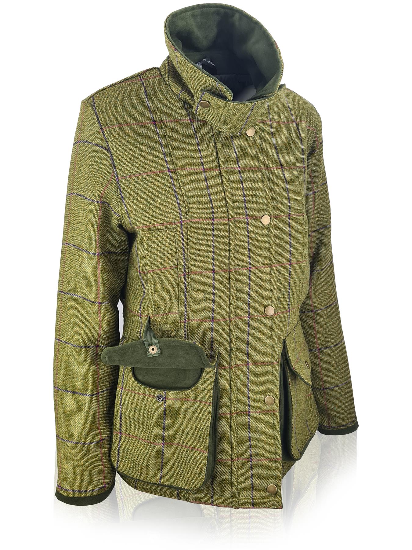 Hazy Blue Womens Quilted Derby Tweed Shooting Jacket - Image 3